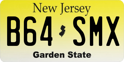 NJ license plate B64SMX