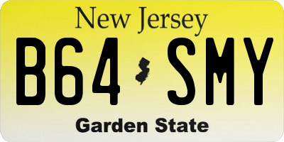 NJ license plate B64SMY