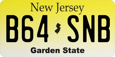 NJ license plate B64SNB