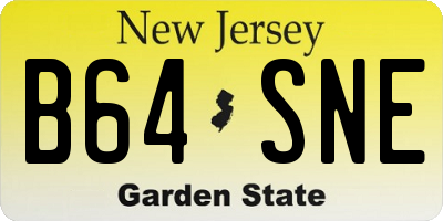 NJ license plate B64SNE