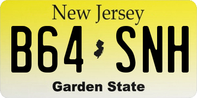 NJ license plate B64SNH