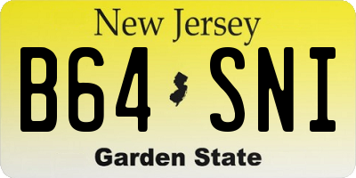 NJ license plate B64SNI