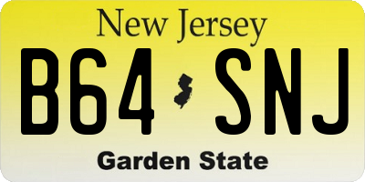 NJ license plate B64SNJ