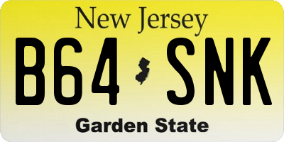NJ license plate B64SNK