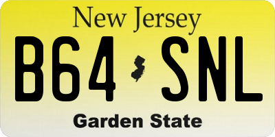 NJ license plate B64SNL
