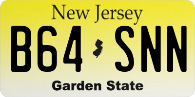 NJ license plate B64SNN