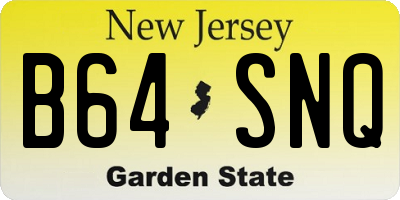 NJ license plate B64SNQ