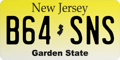NJ license plate B64SNS