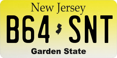 NJ license plate B64SNT