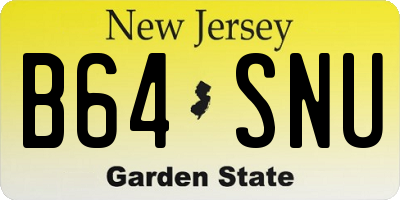 NJ license plate B64SNU