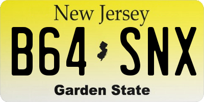 NJ license plate B64SNX