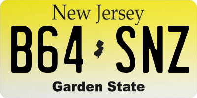 NJ license plate B64SNZ