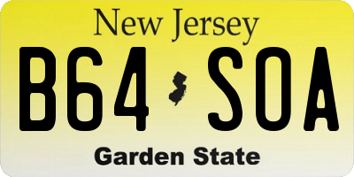NJ license plate B64SOA