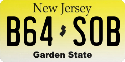 NJ license plate B64SOB