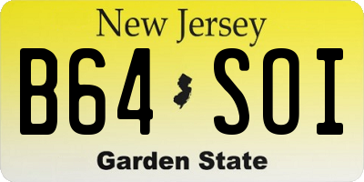 NJ license plate B64SOI
