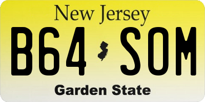 NJ license plate B64SOM