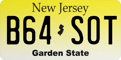 NJ license plate B64SOT
