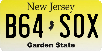 NJ license plate B64SOX