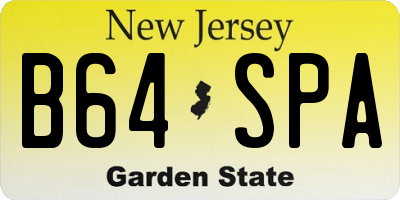 NJ license plate B64SPA