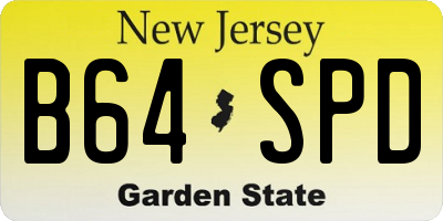 NJ license plate B64SPD