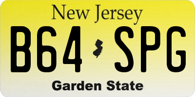 NJ license plate B64SPG