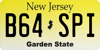 NJ license plate B64SPI