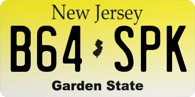 NJ license plate B64SPK