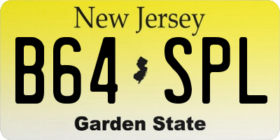 NJ license plate B64SPL