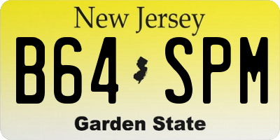 NJ license plate B64SPM