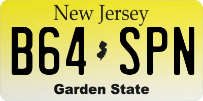 NJ license plate B64SPN