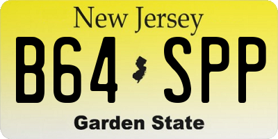 NJ license plate B64SPP