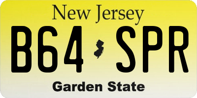 NJ license plate B64SPR