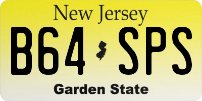 NJ license plate B64SPS