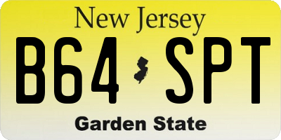 NJ license plate B64SPT