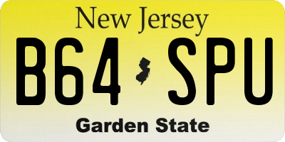 NJ license plate B64SPU