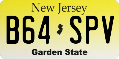 NJ license plate B64SPV