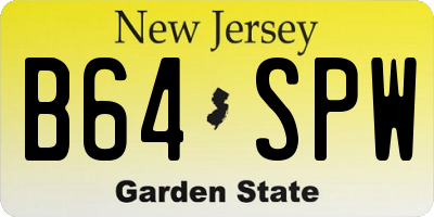 NJ license plate B64SPW