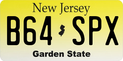 NJ license plate B64SPX