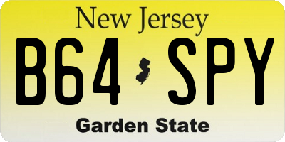 NJ license plate B64SPY