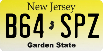 NJ license plate B64SPZ