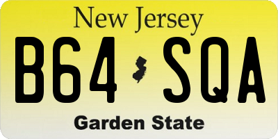 NJ license plate B64SQA
