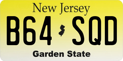 NJ license plate B64SQD