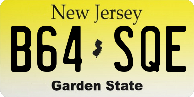 NJ license plate B64SQE