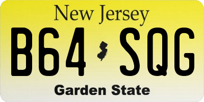 NJ license plate B64SQG