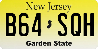 NJ license plate B64SQH