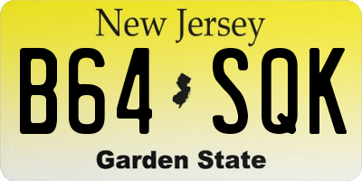 NJ license plate B64SQK