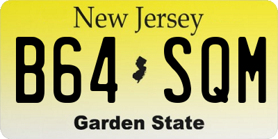 NJ license plate B64SQM