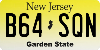 NJ license plate B64SQN
