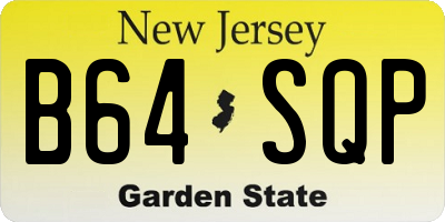 NJ license plate B64SQP