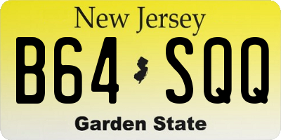 NJ license plate B64SQQ